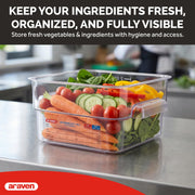 Polycarbonate Square Food Container by Araven – 2 qt, 0.68 cubic_feet, Polycarbonate (PC), Clear, Model 91900