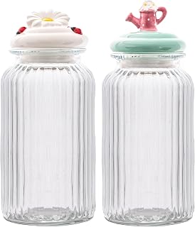 10 Strawberry Street Daisy & Watering Can Knob Canister (set of 2)