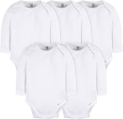 Gerber Baby Long Sleeve Solid Onesies Multi-pack Interlock 180 Gsm