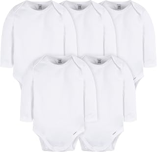Gerber Baby Long Sleeve Solid Onesies Multi-pack Interlock 180 Gsm