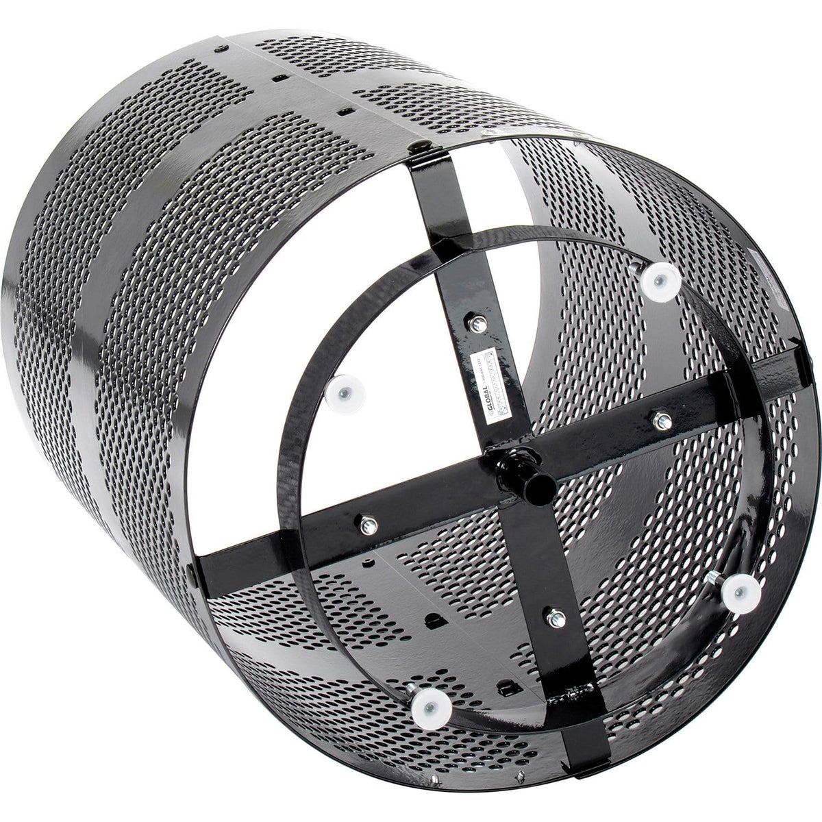 Outdoor Perforated Steel Trash Can by Global Industrial – 36.0 gallons, Steel, Black, Model 261925BKD