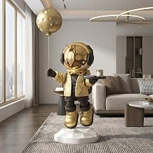 Astronaut Floor Sculpture, Spaceman Figurine Statue with Tray Top for Home Decoration