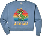 Womens Let's Fiesta Comfort Colors Crop Sweatshirt