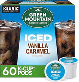 Green Mountain Coffee Roasters ICED Vanilla Caramel, Single Serve Keurig K-Cup Pods, Flavored Iced Coffee, 60 Count (6 Packs of 10)