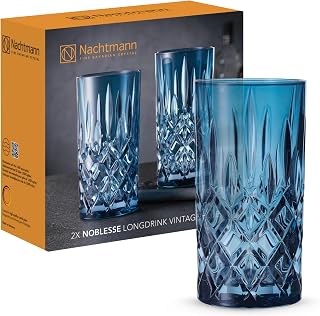 Nachtmann Noblesse Set of 2 Longdrink Glasses, Vintage Blue