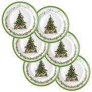 Loyim Melamine Christmas Plates, 8 Inch, Set of 6
