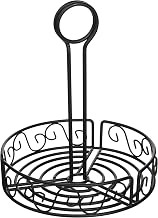 Winco 7 1/2" Black Round Wire Condiment Caddy