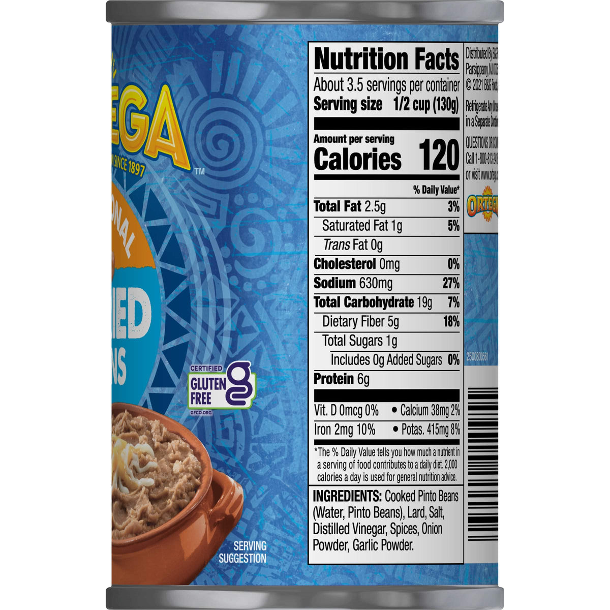 Refried Beans by Ortega – 16 Ounce (Pack of 2), Traditional, Pack of 2, Model 7701095