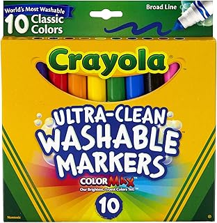 Crayola Ultraclean Broadline Classic Color Max Washable Markers (10 Count), (Pack of 4)