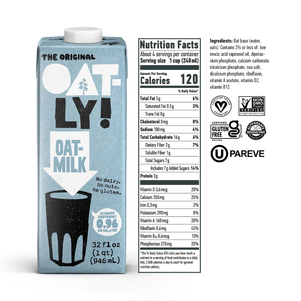 Oatly Original / 32 Fl Oz (Pack of 6) / 6 Oat Milks