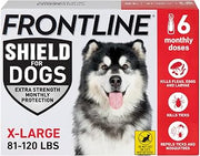 Frontline Shield Flea & Tick Treatment for X-Large Dogs 81-120 lbs. Count of 6 | Kills fleas, ticks & chewing lice, repels mosquitoes, waterproof 24 hr, monthly application