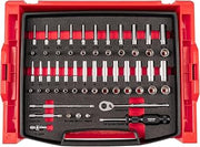 TEKTON 1/4 Inch Drive 12-Point Socket and Ratchet Set, 58-Piece | OLB94304