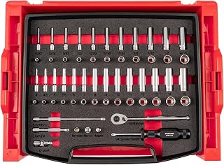 TEKTON 1/4 Inch Drive 12-Point Socket and Ratchet Set, 58-Piece | OLB94304