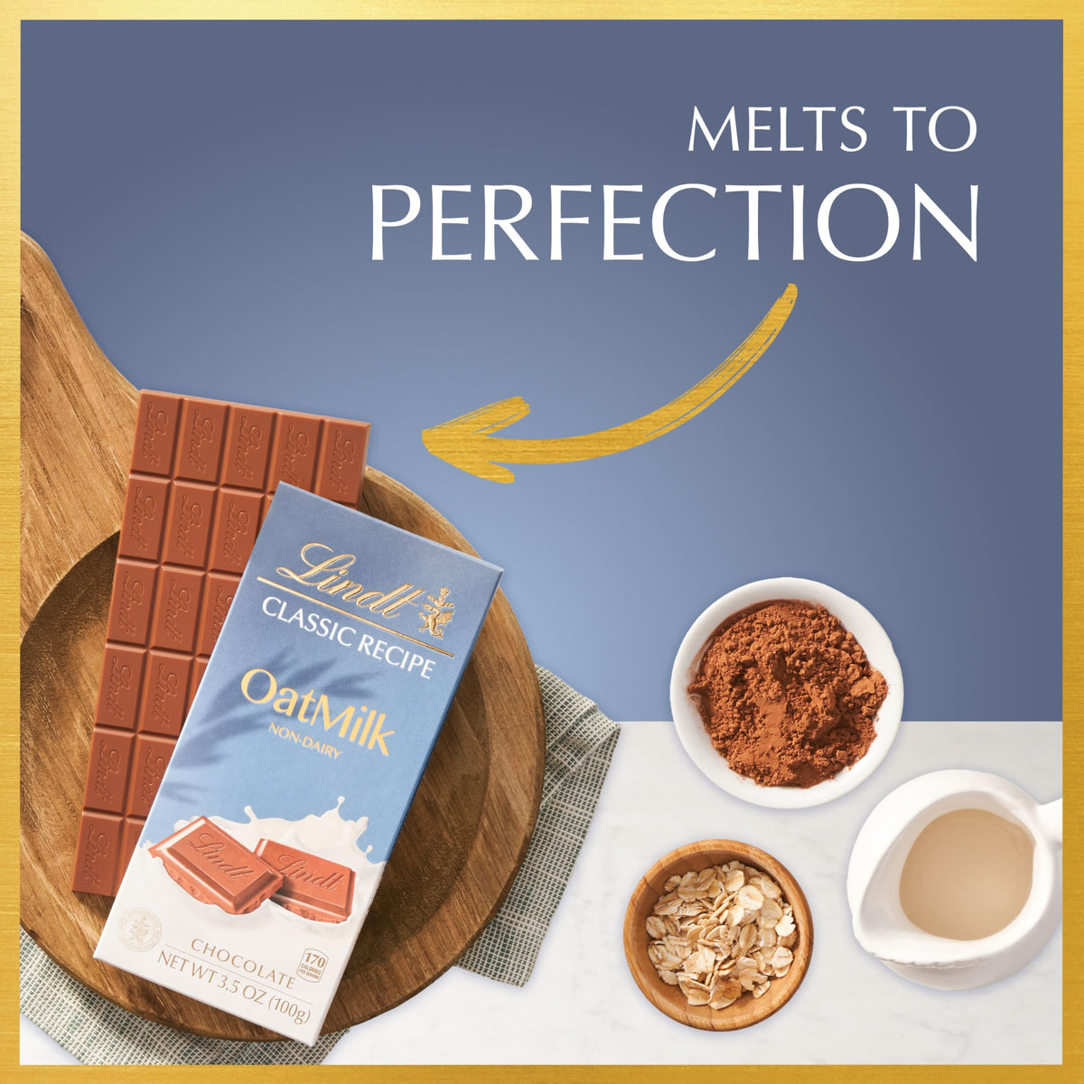 CLASSIC RECIPE OAT MILK Plain Chocolate Bar by Lindt – 3.5 Ounce (Pack of 1)