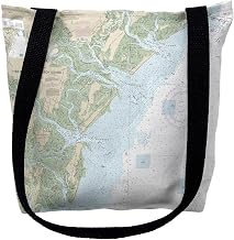 Betsy Drake TY11509M 16 x 16 in. Tybee Island to Doboy Sound Georgia Nautical Map Tote Bag - Medium