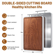 Hilmon Double Sided Cutting Board, Titanium and Ebony, 15 x 10 Inches