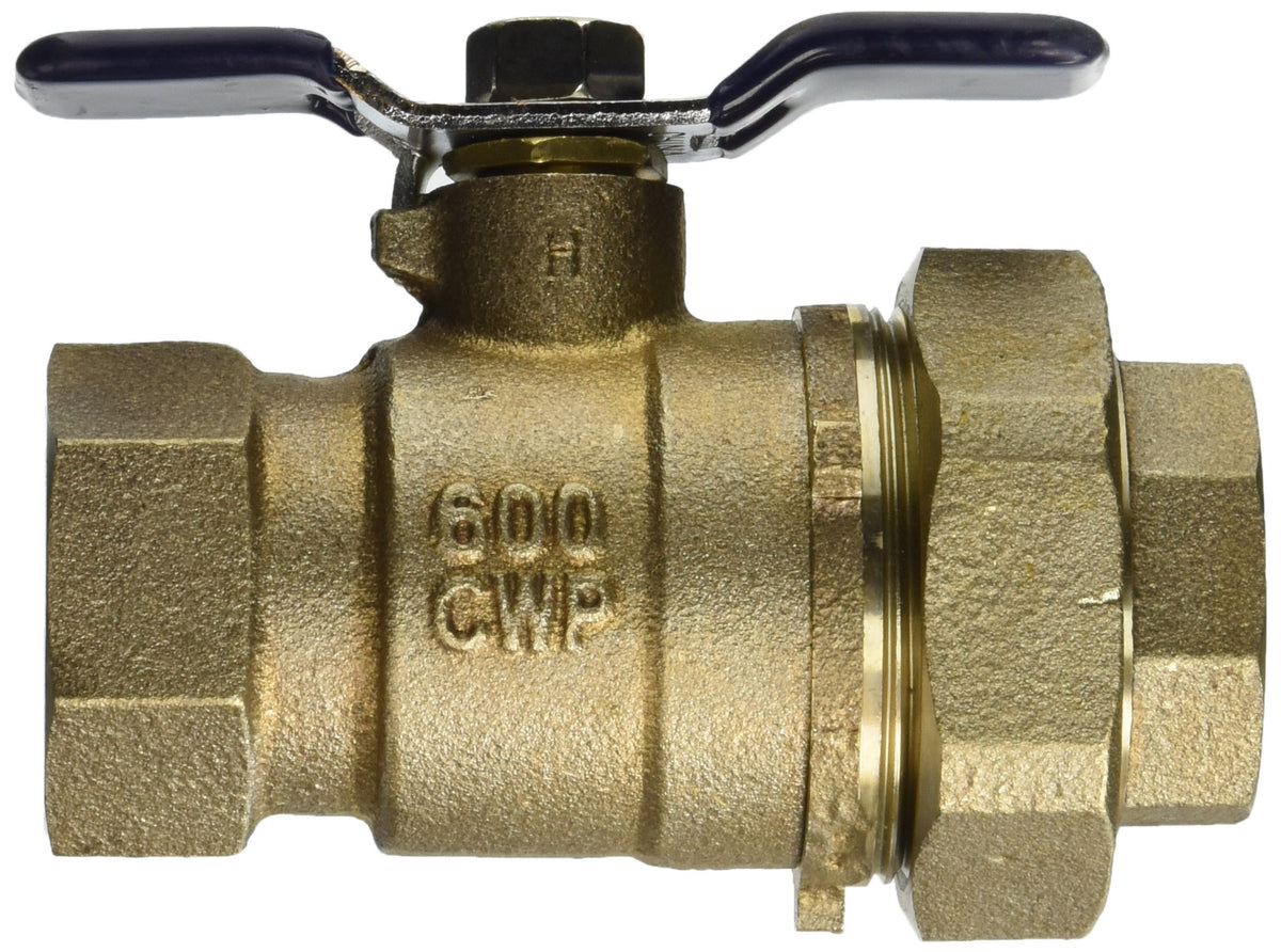1" Ball Valve with Union and 1/8" Side Port by Febco – 1 Inch, Lead Free Copper Silicon Alloy, Model 781295LL