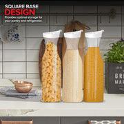 Plastic Juice Carafe with Lids (Set of 2) 50 oz Carafes for Mimosa Bar by Stock Your Home – Set of 2, 50.0 ounces, Polyethylene (PE), Clear, Pack of 2