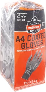Ergodyne ProFlex 7044 Cut Resistant Work Gloves, ANSI A4, PU Coated Palms for Flexible No Slip Grip. Superior Fit and Feel