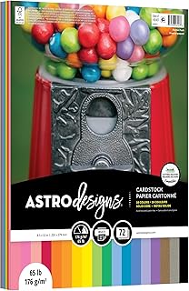 Neenah Astrodesigns Cardstock Pack 8.5"X11" 72/Pkg - 18 Bold & Vivid Colors