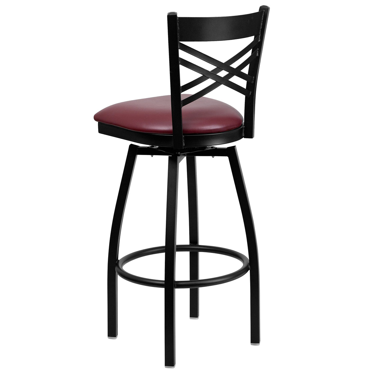 Flash Furniture Burgundy Vinyl Seat/Black Metal Frame / 1 Pack / 1 Barstools