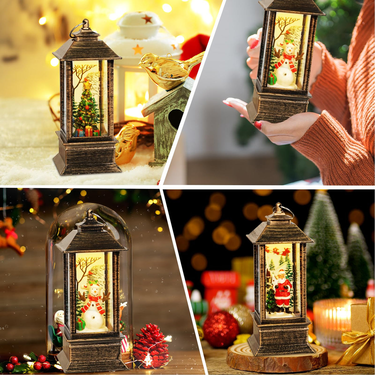Denylo Pro LED Lantern Set, 3 Pack, Christmas Theme