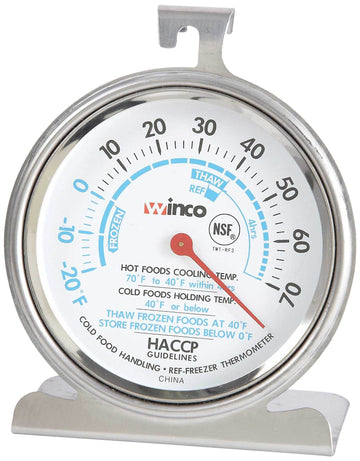 3" Dial Refrigerator/Freezer Thermometer by Winco – 3 inch Dial, silver, Model TMT-RF3