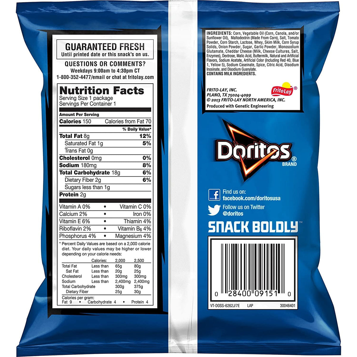 Doritos Ranch / 1 Ounce (Pack of 1) / Cool Ranch Tortilla