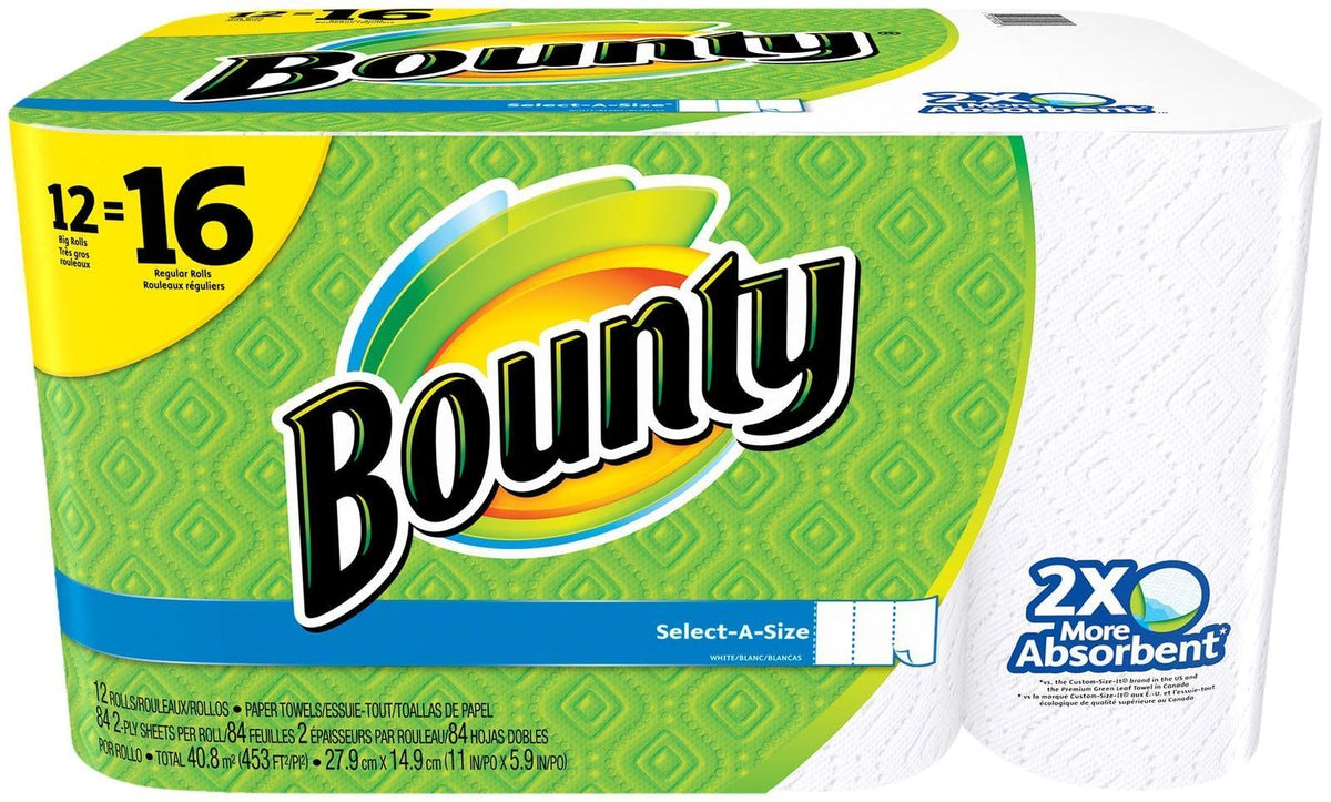 Bounty 1 / 84 Count (Pack of 12) / White Paper Towels