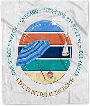 3dRose American Beaches - Oak Street Beach, Chicago, Illinois Travel Gift Silktouch Minky Blanket