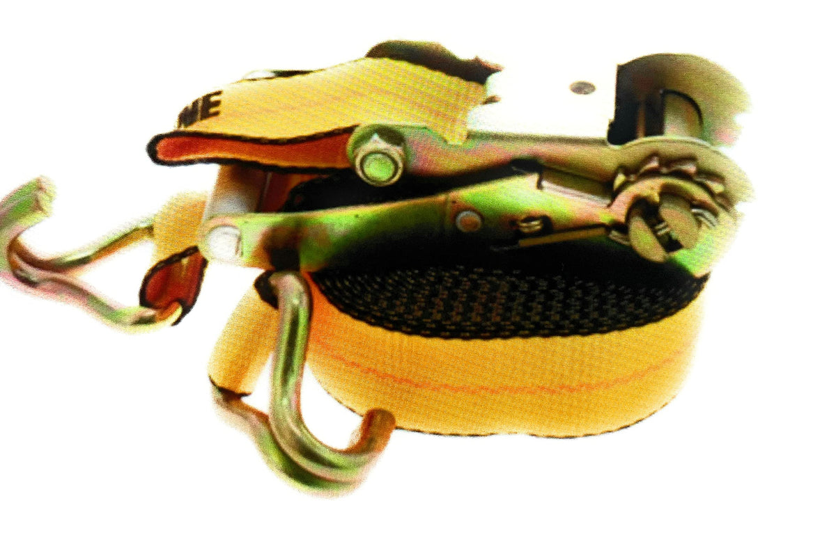 Kinedyne 2in x 30ft Ratchet Strap with Wire Hook by Kinedyne Corporation – 2 Inches X 30 Feet, Polyester, Yellow, Model 513084das