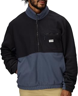 MARMOT Men's Retro Rocklin 1/2 Fleece Jacket, Black/Thunderhead, Medium