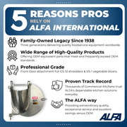 Front Door Replacement for Commercial Graters and Shredders by ALFA – Aluminum, Model VS-99D