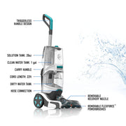 SmartWash Automatic Carpet Cleaner by Hoover – 1 gallons, Turquoise, Model FH52000-cr