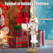 ArlinaL Wooden Nutcracker Figure, 15 Inch Gold Soldier