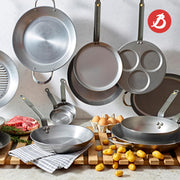 MINERAL B Carbon Steel Country Fry Pan - 11” Diameter by de Buyer – 11", 2.75 liters, Carbon Steel, Gray, Model 561428