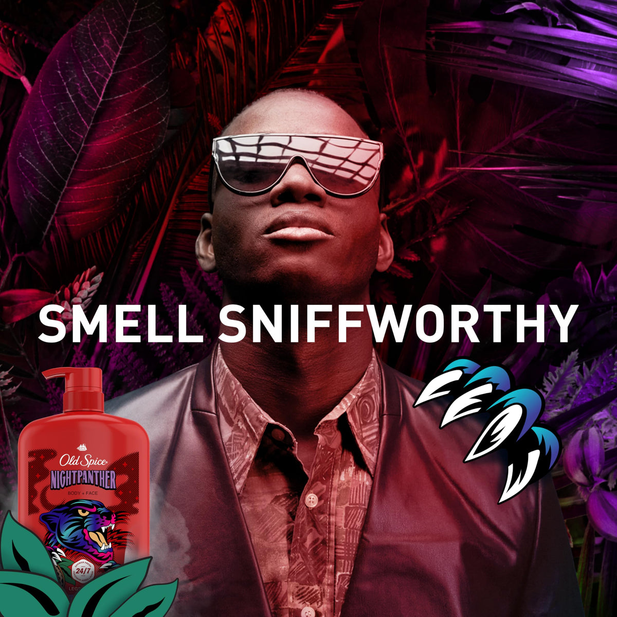 Old Spice NightPanther / 33.4 Fl Oz (Pack of 4) / Red Body Washes