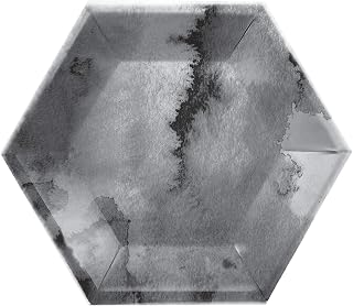 Creative Converting Watercolor Wash Black Dessert Plates, 8"