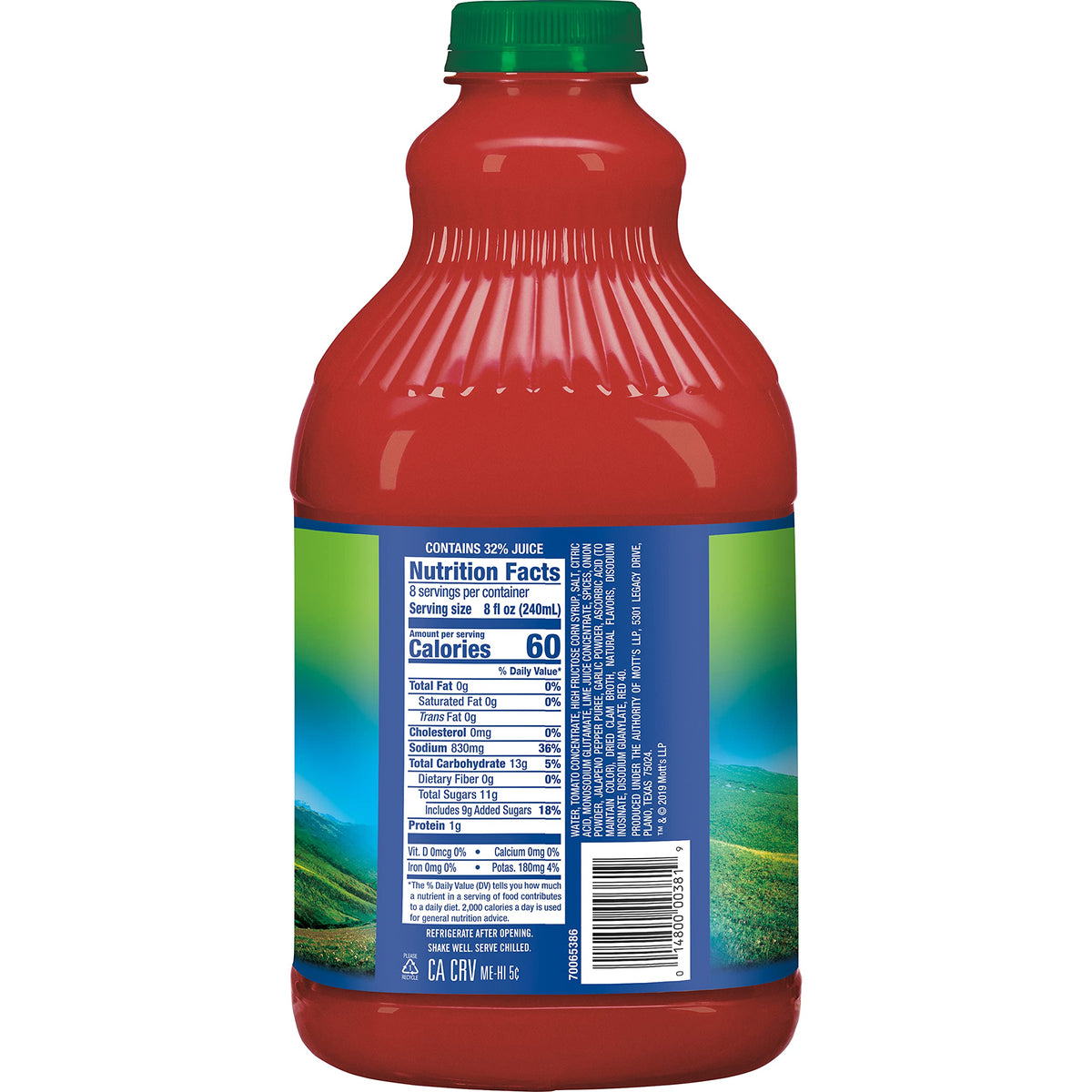 Clamato Lime / 64 Fl Oz (Pack of 8) / Limon Vegetable Juice