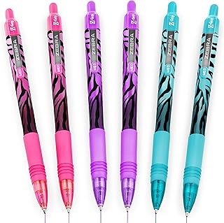 Zebra Technologies Zebra Z-Grip Smooth Ballpoint Pen - 1.0mm - Funky Flame - Stripe Barrel - Blue, Pink, Violet - Pack of 6