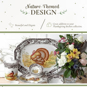 Spode Woodland Turkey Platter, Rectangular Porcelain, 17.5 Inch Brown White