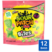 Bites Watermelon Soft & Chewy Candy by Sour Patch Kids – 12 Oz (Pack of 12), Pink/Green, Pack of 12, Model VC-a4-96820