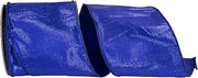Reliant Ribbon Metallic Dupioni Texture Colors Wired Edge, Royal, 4 Inch, 10 Yards