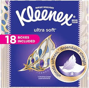 Kleenex Ultra Soft Facial Tissues, Cube Box, 75 Tissues per Cube Box, 18 Packs
