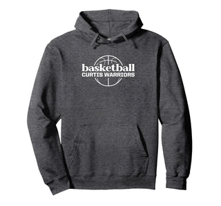 Curtis Warriors Pullover Hoodie by Curtis Warriors Official High School Gear – Polyester, Grey, Model 00TC9Q7F02D