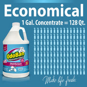 Disinfectant Concentrate and Odor Eliminator by OdoBan – 128 Fl Oz (Pack of 2), Plastic, Clear, Pack of 2, Model 911801