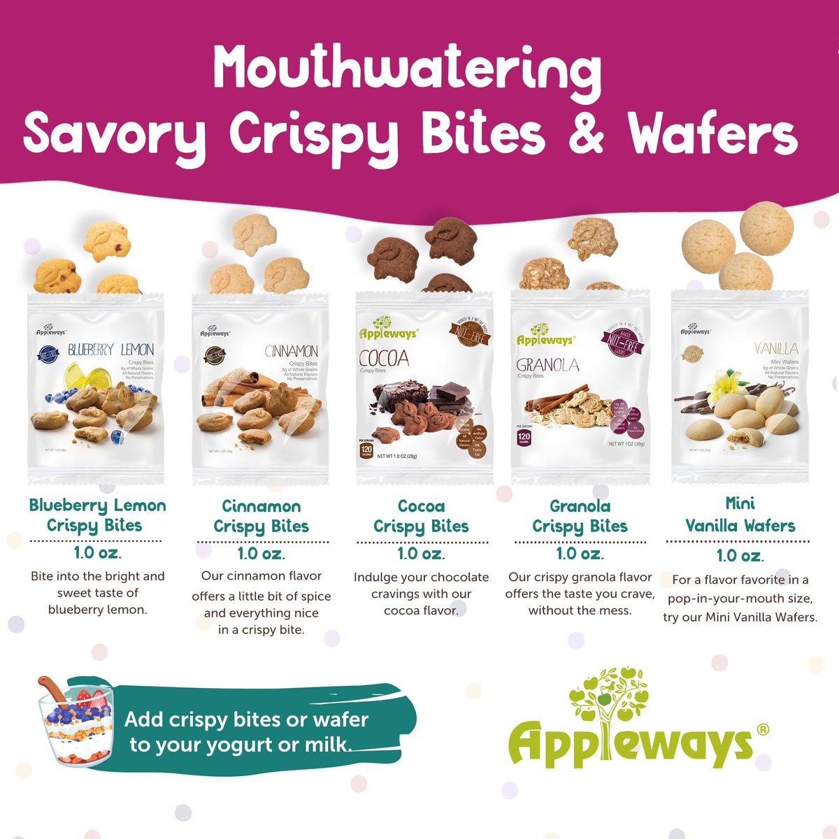 Mini Vanilla Wafers Cookies by Appleways – 1 Ounce (Pack of 108), No Color, Pack of 108, Model Snack, Cookie, Vanilla Wafer, Bulk, 108