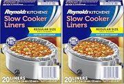 Reynolds Kitchens Slow Cooker Liners, Regular (Fits 3-8 Quarts), 20 Count (Pack of 2)