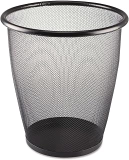 Safco 9717BL Onyx Round Mesh Wastebasket Steel Mesh 5gal Black