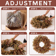 Juxdp Artificial Fall Azalea Wreath, 26 Inch, Orange-Green